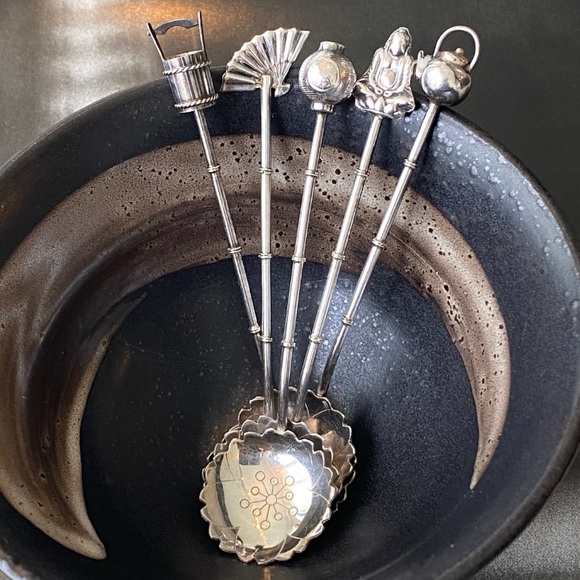 Vintage, Antique Ca 1960s Japanese Silver Spoons - Picture 3 of 6